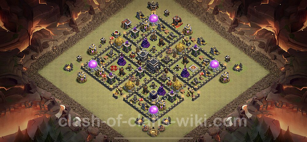 Die Maximal Clan War Base RH9 + Link, Anti Alles, Hybrid 2023 - COC Rathaus Level 9 Kriegsbase (CK / CW), #84